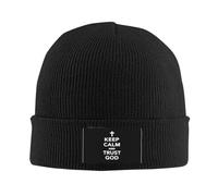 Gorro de Lana Estilo Hip-Hop Suave para Correr, Ideal para Hombres y Mujeres. Regalos con el Lema Keep Calm and Trust God (Mantén la Calma y confía en Dios).