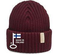 Gorro de lana merino para mujer, 100 % lana merino extrafina, sin muletas, fabricado en Finlandia, rojo burdeos, talla única, perfecto para días fríos, gorro de invierno suave y transpirable, color
