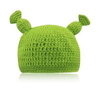 Gorro de Lana Tejido a Mano, Sombrero de Punto Divertido, Gorro de Punto a Mano, Lana De Invierno Cap, Gorro de Lana para Cosplay, Gorro cálido y Duradero, Sombrero Monstruo Verde, Verde