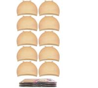 Gorro de malla para pelucas, Gorro de peluca unisex Multicolor Nylon Elástico Transpirable Invisible 4/10 piezas for pelucas de encaje(Light Brown 10Pcs)