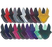 Gorro de mosca de caballo, 20 colores, doble ribete, máscara de velo hecho a mano de algodón transpirable de ganchillo para caballo, caballo, caballo, mazorca completa (pony, azul rey)