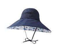 Gorro de Mujer 2026 Una Mujer Lleva Un Sombrero Doble De Protección Solar Con Cilindro Abierto, Ala Grande Y Tela Floral Sombrero De Pescador Protección UV Sombreros, Gorras y Gorras Sombrero De