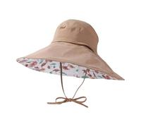 Gorro de Mujer 2026 Una Mujer Lleva Un Sombrero Doble De Protección Solar Con Cilindro Abierto, Ala Grande Y Tela Floral Sombrero De Pescador Protección UV Sombreros, Gorras y Gorras Sombrero De