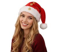 Gorro de mujer elegante, Beret para mujer, disco de Papá Noel largo y festivo con cascabelos, para un disfraz original durante el fin de año
