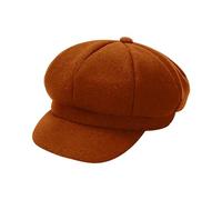 Gorro de mujer para otoño e invierno, cálido, de lana, boina de pintor, cúpula francesa, cocina francesa, naranja, Talla única