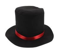 Gorro de Muñeco Invernal Navideño Negro Cinta Roja, Diseño Festivo | Fibra Acrílica Suave y Cómoda, Uso Versátil para Salidas Invernales y Vestuario Navideño