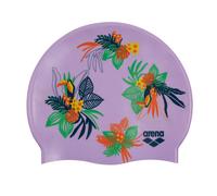 Gorro de nataci n unisex con estampado de silicona Arena Junior para ni os y ni as, c modo y duradero, talla nica, con dise o de tucanes.