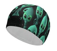 Gorro de natación Aliens de Alta Elasticidad para Mujeres y Hombres. Gorro de natación Impermeable Que Mantiene el Cabello seco Piscina, la Playa y la natación.