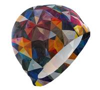 Gorro de natación con geometrías irregulares de color para hombre, pelo corto, impermeable, para mujer, protección del cabello y reducción de arrastre, gorro para natacion mujer