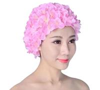 Gorro de Natación de Flores - Pétalo 3D Hecho a Mano Mujer Gorro De Natación Con Patrón De Flores | Gorros De Natación De Estilo Retro Para Mujer Con Pelo Largo Y Corto Gorro De Natación Para Parques