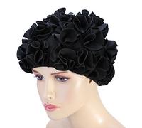 Gorro de natación de la Flor Pelo Largo Gorro de baño Mujeres Adultos niños Retro Floral pétalo natación Sombreros de Moda elástico Largo Nadar Gorro de baño