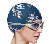 Gorro de natación de poliéster | Gorro de natación elástico - Gorros de natación de tela impresa, secado rápido, transpirable, elegante, unisex, gorros de natación de tela para adultos, patrón de