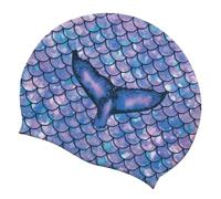 Gorro de natación de silicona para adultos con pelo largo, espacioso gorro de baño con protección para las orejas para entrenamiento de piscina y ejercicios de aguas abiertas, gorro de natación de