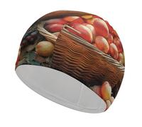 Gorro de natación de tela para cosecha de frutas, gorro de natación para cabello corto y largo para mantener el cabello seco, gorros de baño impermeables para mujeres y hombres, gorros de ducha
