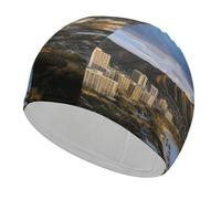 Gorro de natación Hawaii Skyline Diamond Head Volcano, Duradero y de Alta Elasticidad, Apto para Cabello Largo y Corto (Hombres y Mujeres).