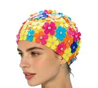 Gorro De Natación Mujer - Diseño Floral Impermeable | Gorros De Ducha Elásticos | para Mujeres, Chicas, Señoras, Esposas, Madres, Instructoras, Hogar, Baño, Apartamento, Viaje, Playa, Piscina, Aguas