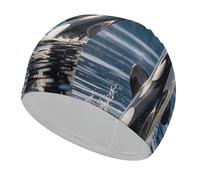 Gorro de natación Orca Killer Whale Gorro de natación de Alta Elasticidad para Mujeres y Hombres Impermeable Mantiene el Cabello seco Piscina, Playa