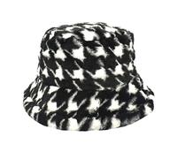 Gorro de natación para mujer y sur e invierno Fishermans Hat Red Red e Invierno cálido Thousand Bird Grid Basin Cap Hombres y Mujeres para Viajar Sombrero de Pescador Dos, Negro , Talla única