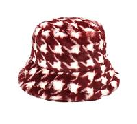 Gorro de natación para mujer y sur e invierno Fishermans Hat Red Red e Invierno cálido Thousand Bird Grid Basin Cap Hombres y Mujeres para Viajar Sombrero de Pescador Dos, rojo, Talla única
