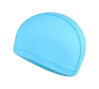 Gorro de natación, transpirable, cómodo, gorro de natación recubierto de poliuretano, productos de baño para hombres y mujeres, gorro de natación de gran tamaño para adultos, tubo para adultos (azul