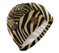 Gorro de natación unisex con estampado de animales, color negro y marrón, para adultos, pelo corto, impermeable, protección del cabello y reducción de arrastre, gorra para Nadar de Mujer