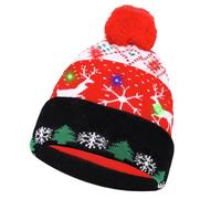 Gorro de Navidad con Luces, Interesante Christmas Hats Led de Colores, Sombreros de Navideños de Luz, Lindo Gorros de Navideños para Niños Adultos Fiesta de Navidad, Calidez Invernal (Colores-D)