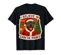 Gorro de Navidad con Texto en inglés I Believe In Santa Paws Cane Corso Dog Mom Dad Camiseta