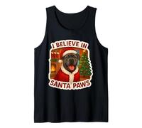 Gorro de Navidad con Texto en inglés I Believe In Santa Paws Cane Corso Dog Mom Dad Camiseta sin Mangas