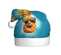 Gorro de Navidad de felpa para adultos, cita de piña de WHJSSF impreso suave y cómodo para fiestas, bailes, Halloween