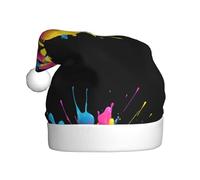 Gorro de Navidad de felpa para adultos, con texto en inglés "WHJSSF Happy" 2025, estampado suave y cómodo para fiestas, bailes, Halloween