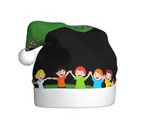 Gorro de Navidad de felpa para adultos, con texto en inglés "YYHWHJDE the friend who spins in circles" Impresión con tacto suave para fiesta de Navidad
