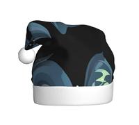 Gorro de Navidad de felpa para adultos, con texto en inglés "YYHWHJDE the love of the waves", estampado con tacto suave para fiesta de Navidad