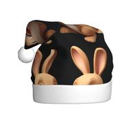 Gorro de Navidad de felpa para adultos, con texto en inglés "YYHWHJDE the rabbit said hola", impresión con tacto suave para fiesta de Navidad