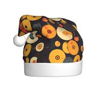 Gorro de Navidad de felpa para adultos, diseño de disco de vinilo vintage de HJFCZH suave y cómodo para fiestas, bailes, Halloween