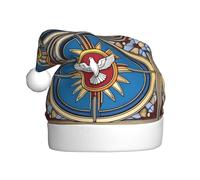 Gorro de Navidad de felpa para adultos, diseño de HJFCZH y espíritu santo, estampado de cristianidad, suave y cómodo para fiestas, bailes, Halloween