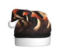 Gorro de Navidad de felpa para adultos, diseño de hongos en árboles muertos, suave y cómodo para fiestas, bailes, Halloween