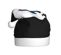 Gorro de Navidad de felpa para adultos, diseño de WHJSHOP con conejito blanco que persigue golondrinas, suave y cómodo para fiestas, bailes, Halloween