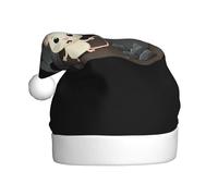 Gorro de Navidad de felpa para adultos, diseño de YYHWHJDE Mouse in the Pit con tacto suave para fiesta de Navidad