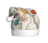 Gorro de Navidad de felpa para adultos, imagen de WHJSHOP con impresión de química, suave y cómodo para fiestas, bailes, Halloween