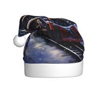 Gorro de Navidad de invierno para Navidad, noche de nieve, tren de ferrocarril para adultos, sombrero de Navidad de felpa para decoración festiva y accesorio de fiesta, sombrero de Navidad para