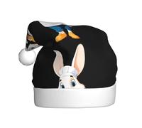Gorro de Navidad de peluche para adultos, diseño de conejo de WHJSHOP en delantal, imagen suave y cómoda para fiestas, bailes, Halloween