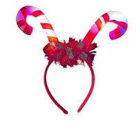Gorro de Navidad Diadema Navidad Halloween Holiday Lindo Hair Hoop Headwear for Kids Girls Women Children's And Adult Christmas Headbands With Lights Sports Headbands Damen (Red, One Size)