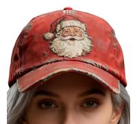 Gorro de Navidad, divertido gorro rojo de Navidad, gorro de béisbol con estampado de Papá Noel, cómodo para todo el día para viajes diarios, viajes, al aire libre, camping, senderismo, deportes