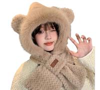 Gorro de Navidad para adulto, con diseño retro y divertido, con orejas de piel, con bufanda e integradas, para invierno, que ofrece comodidad y estilo a este grueso adornado en piel es perfecto 2026