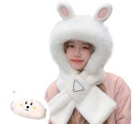 Gorro de Navidad para adulto, elegante, Beret para mujer, fiesta y bufanda para otoño e invierno, grueso y cálido, con capucha