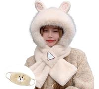 Gorro de Navidad para adulto, elegante, Beret para mujer, fiesta y bufanda para otoño e invierno, grueso y cálido, con capucha