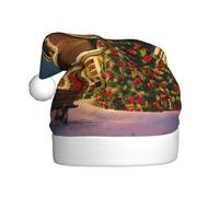 Gorro de Navidad para carnaval, pueblo de Papá Noel, gorro de Navidad, gorro de punto para mujeres y hombres adultos