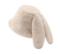 Gorro de Navidad para mujer, elegante, divertido y divertido, fiesta de pescador coreano, lindo, con orejas de conejo para invierno, gruesa, imitación de visón, estilo de moda