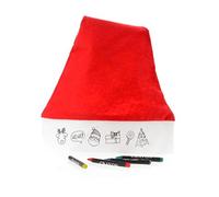 Gorro de Navidad para niños con dibujos y ceras para colorear. Lote de 20 unidades.Regalos fiestas fin de año en colegios y guarderías
