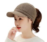 Gorro de niña de 4 años para mujer, invierno, gorro cálido para mujer, con visor, elástico, para hombre, color rojo, café, Talla única